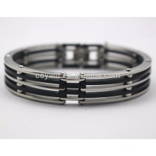 Bulk Supply Cheap Stainless Steel Silicon Bracelets For Men